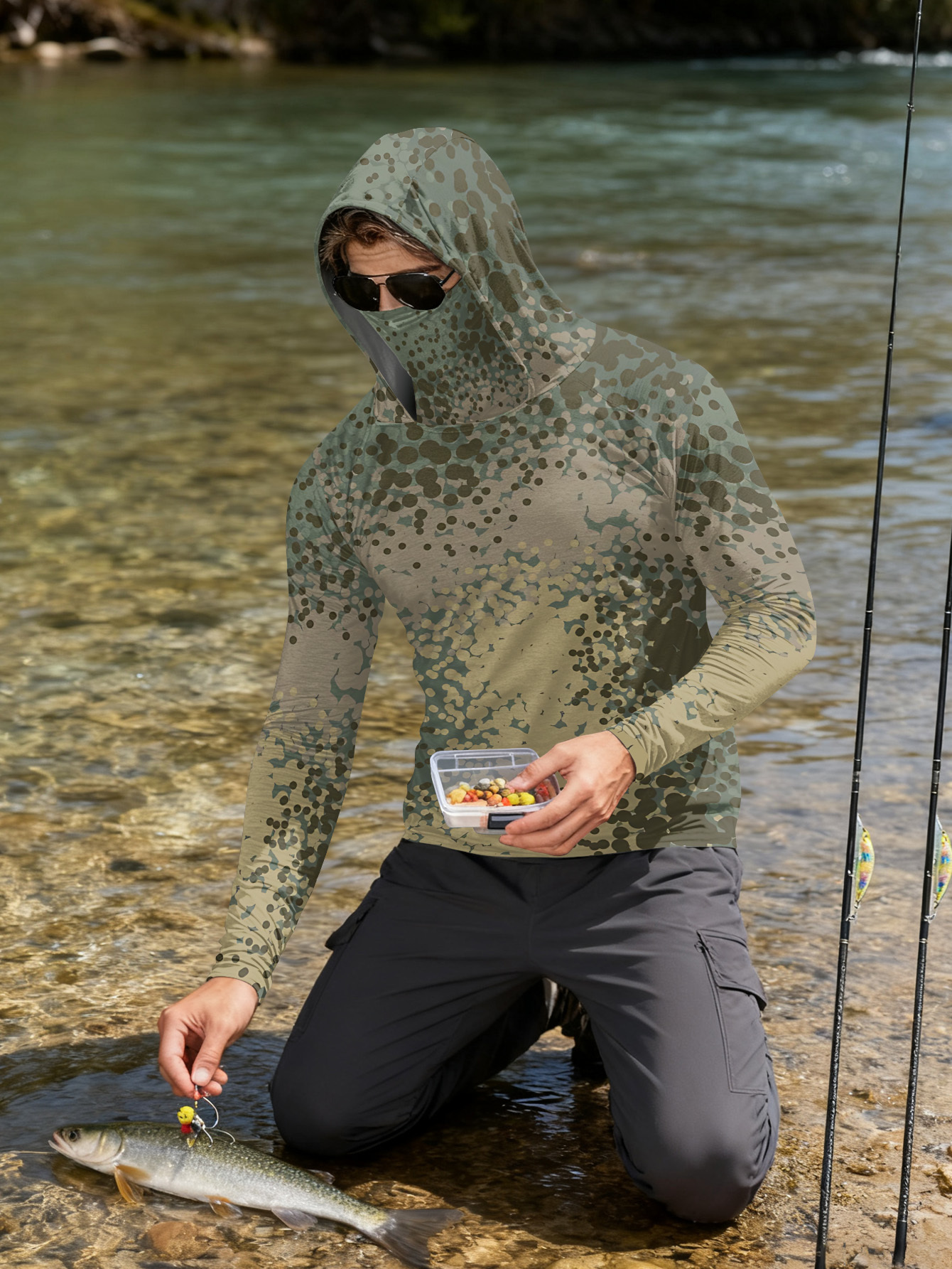 Men's Fishing Hooded Long-Slee - огляд і ціна Fishing Shirt Uv Protection