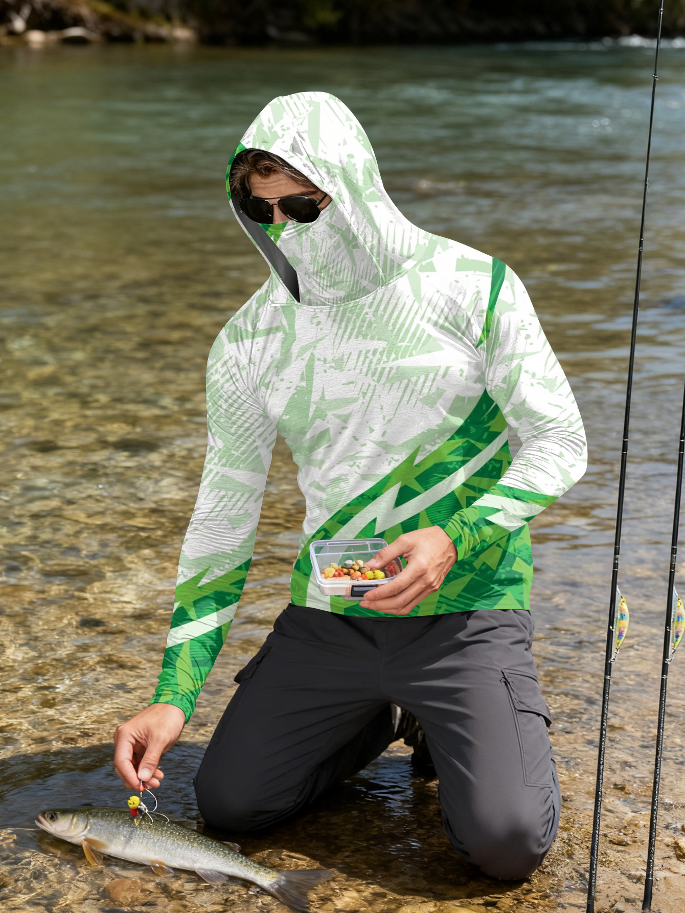 Men's Fishing Hooded Long-Slee - огляд і ціна Fishing Shirt Uv Protection