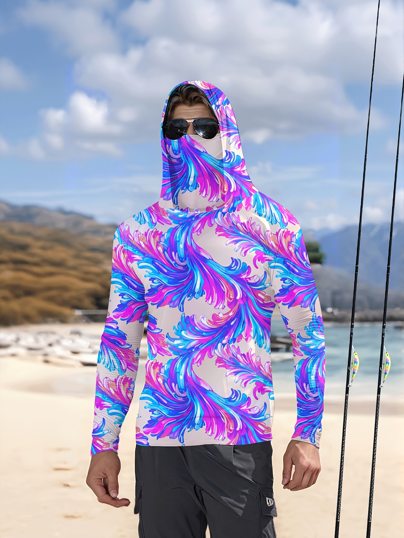 Men Hood Fishing Shirt long sl - огляд і ціна Fishing Shirt Uv Protection