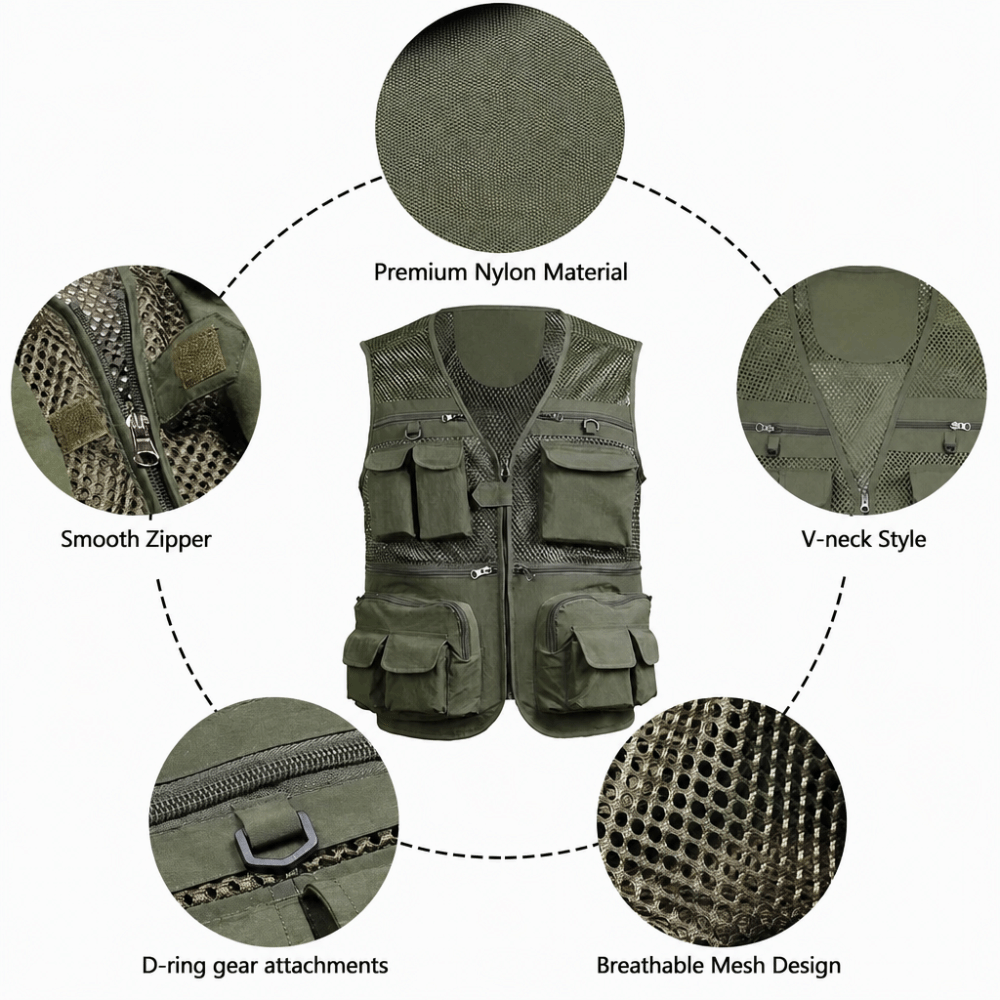 Durable with 16 Pockets Fishin - огляд і ціна Fishing Vest
