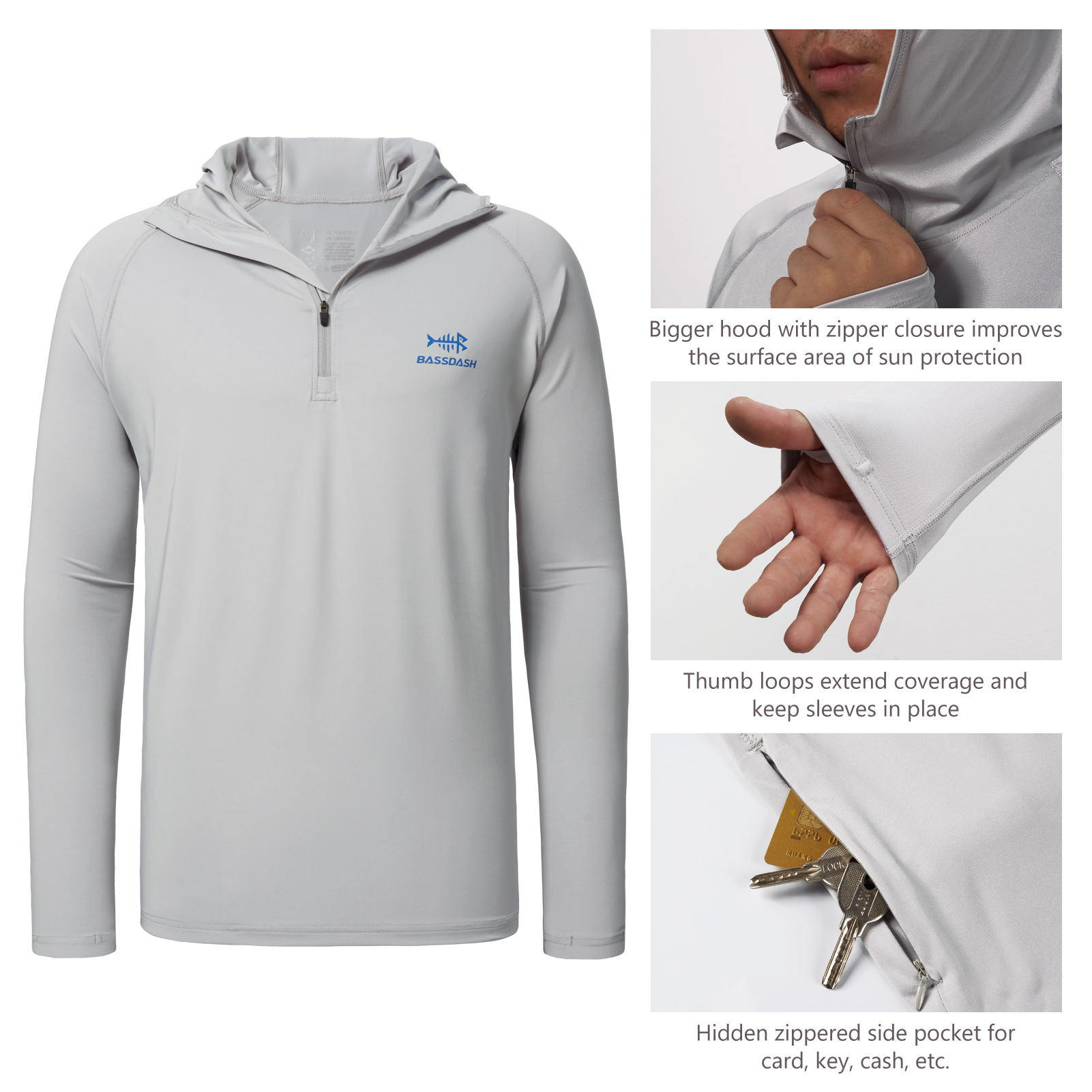 Bassdash Men’s UPF 50+ 1/4 Zip - огляд і ціна Fishing Shirt Uv Protection